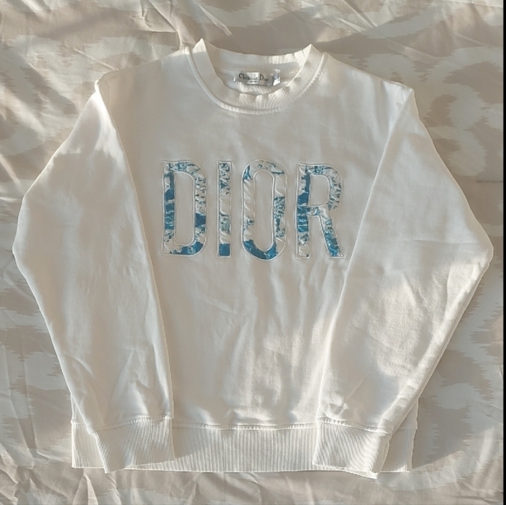 Dior White Cotton Sweatshirt